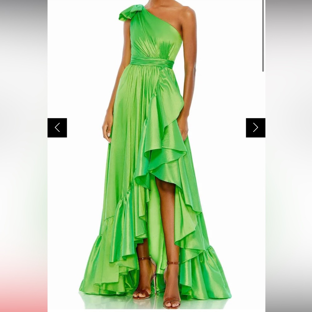 Mac Duggal 68027 green bow dress
